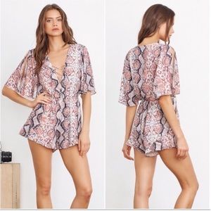 NWT Lovers + Friends Epiphany Snakeskin Romper